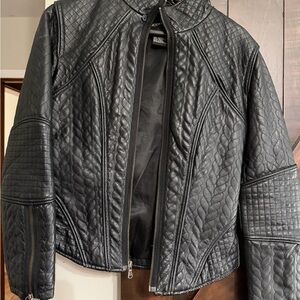 Moda Black Quilted Leather Jacket